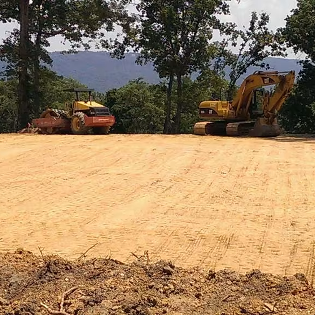 Final grading and dirt compaction drainage control